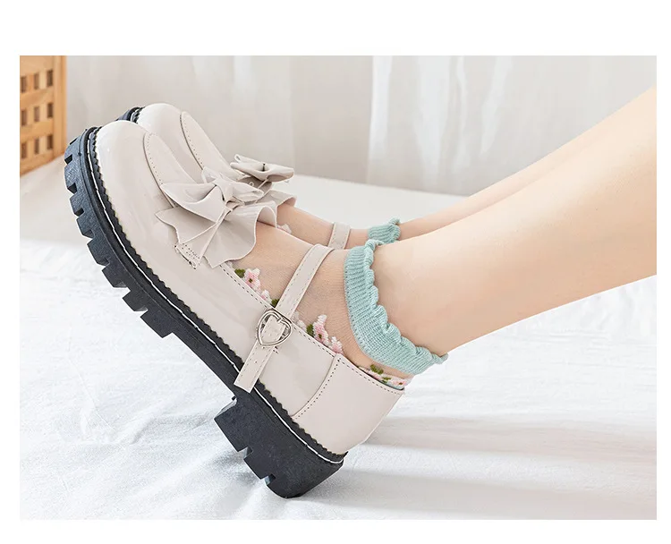 Women Socks Spring Summer Thin Crystal Boat Socks Breathable Short Socks Japanese Cute Little Fresh Ins Short Floral Glass Silk