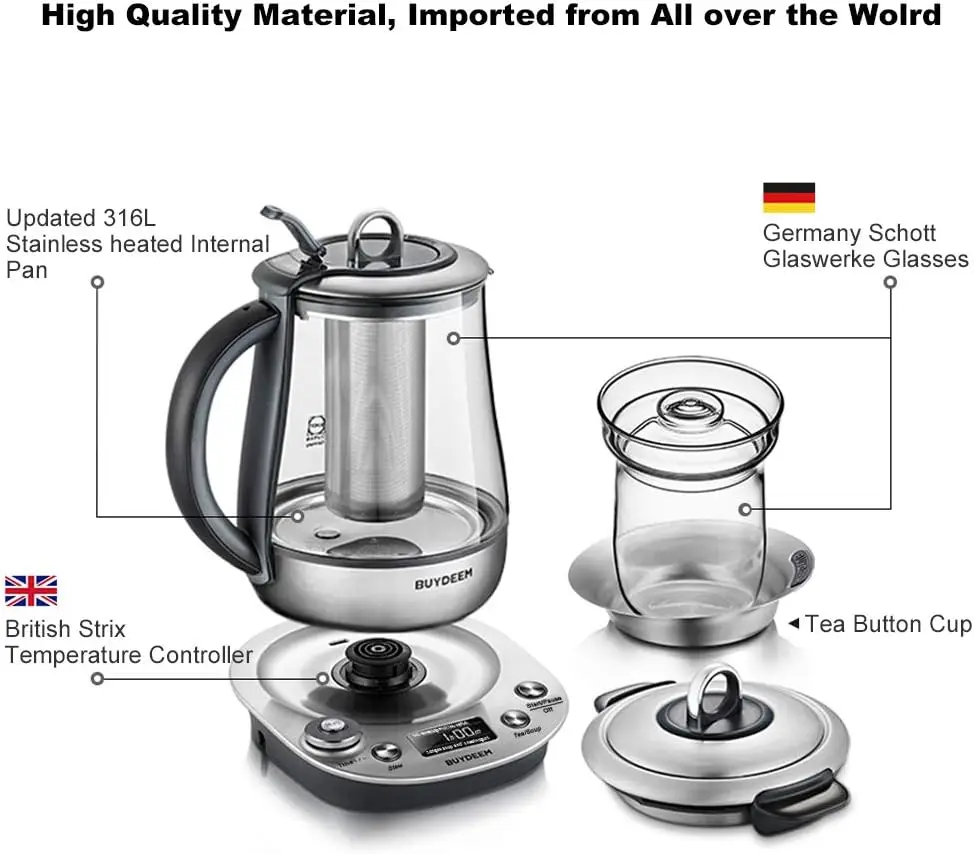 K2973 Flagship Health- Care Beverage Tea Maker and Kettle, 8-in-1 Programmable Brew Cooker Master, 1.5L(0.396gal), Silvery 6