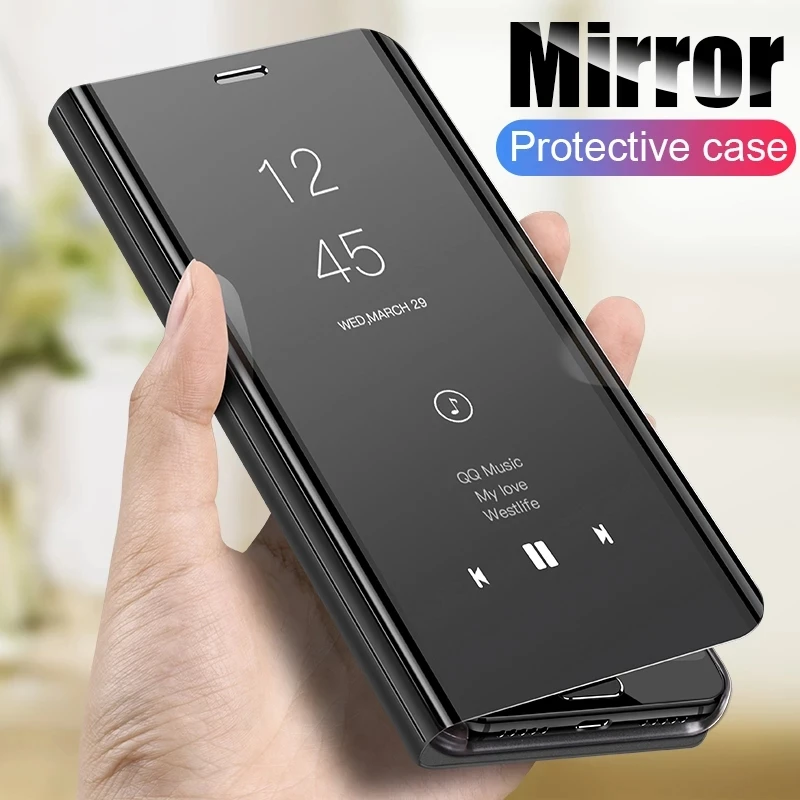Умный зеркальный флип-чехол для Samsung Galaxy A51 A21S A21 A31 A41 A11 A71 Note 10 Lite M11 M21 M31 M30 A32 A42 A52 A72