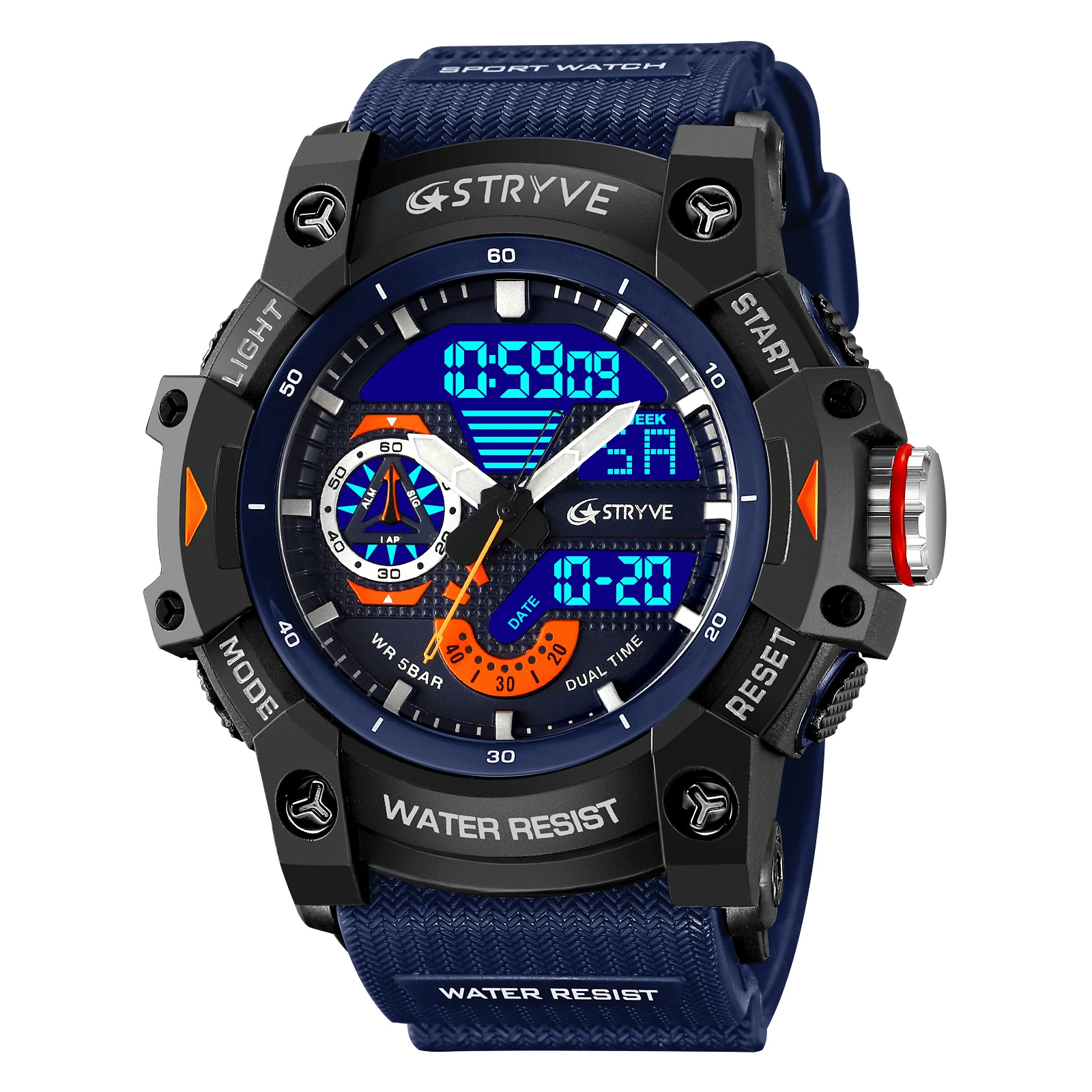 Sport Watches Waterproof STRYVE Brand Dropshipping Watch Stopwatch Alarm Clock 8029 Young Fashion Quartz Wristwatches 3
