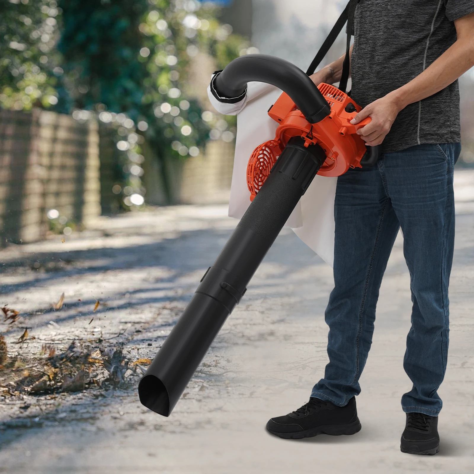 25,4cc Laubbläser mit Auffangbeutel, 260FSH Handgeführter Benzin-Laubbläser, Laubbläser & Laubsauger-Mulcher für Rasenpflege – Detail 5