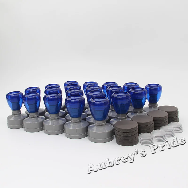 Round Circle Transparent Blank Holder+Rubber Pad Flash Stamp Selfinking Stamping Making Seal 25Pcs 38 40 42mm 7mm self ink stamps,self inking stamps
