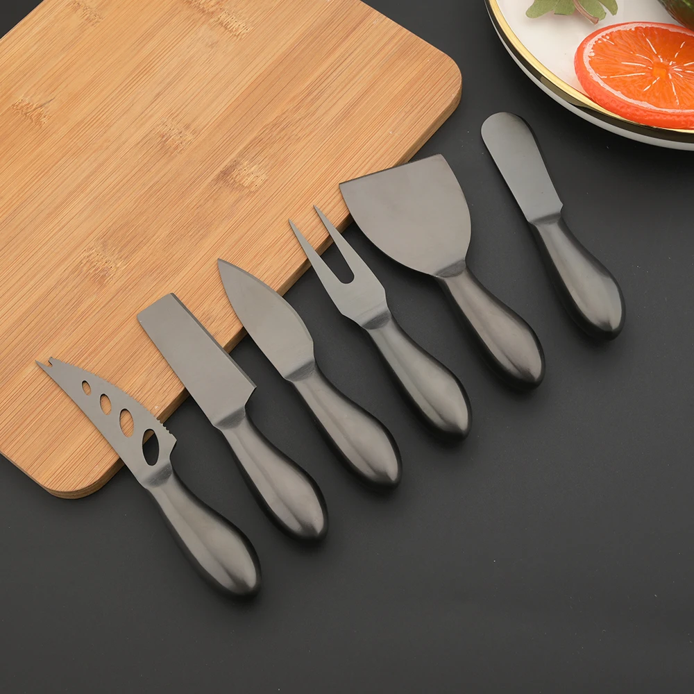 Description Picture 6 of item6Pcs Matte Gold Mini Knife Fork Chisel For Butter Cheese Slicer Cutter Stainless Steel Cutlery Tool Kitchen Gadget