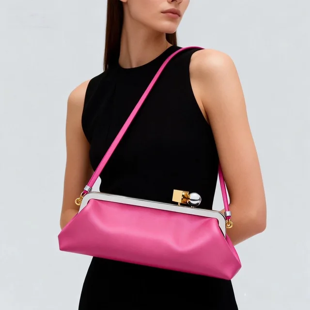 Fashion Long Clutch Bag for Women Luxury Designer Kiss Lock Women Shoulder Bags Elegant Party Purses Trend Underarm Bag 2026 4