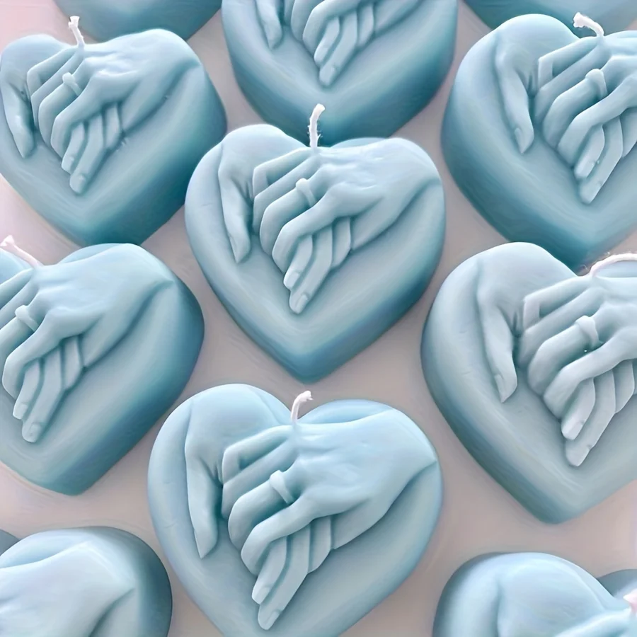 2 Stampini A Cuore In Silicone Per Candele Fai Da Te - Per Cera Di Soia, Sapone E Resina