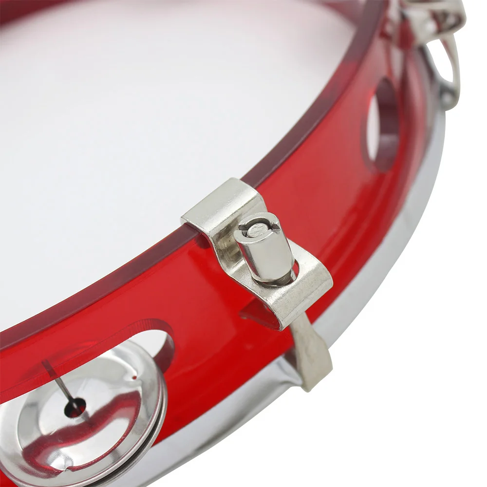 SLADE Adjustable Tambourine Percussion Instrument Red Hand Drum With Jingle Bells Kids Music Gifts Children's Educational Toys