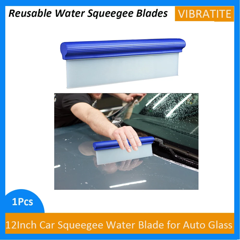 

12Inch Car Cleaning Water Squeegee Blades Super Flexible T-Bar Silicone Squeegee for Washing Car Window Glass,Mirror,Shower Door