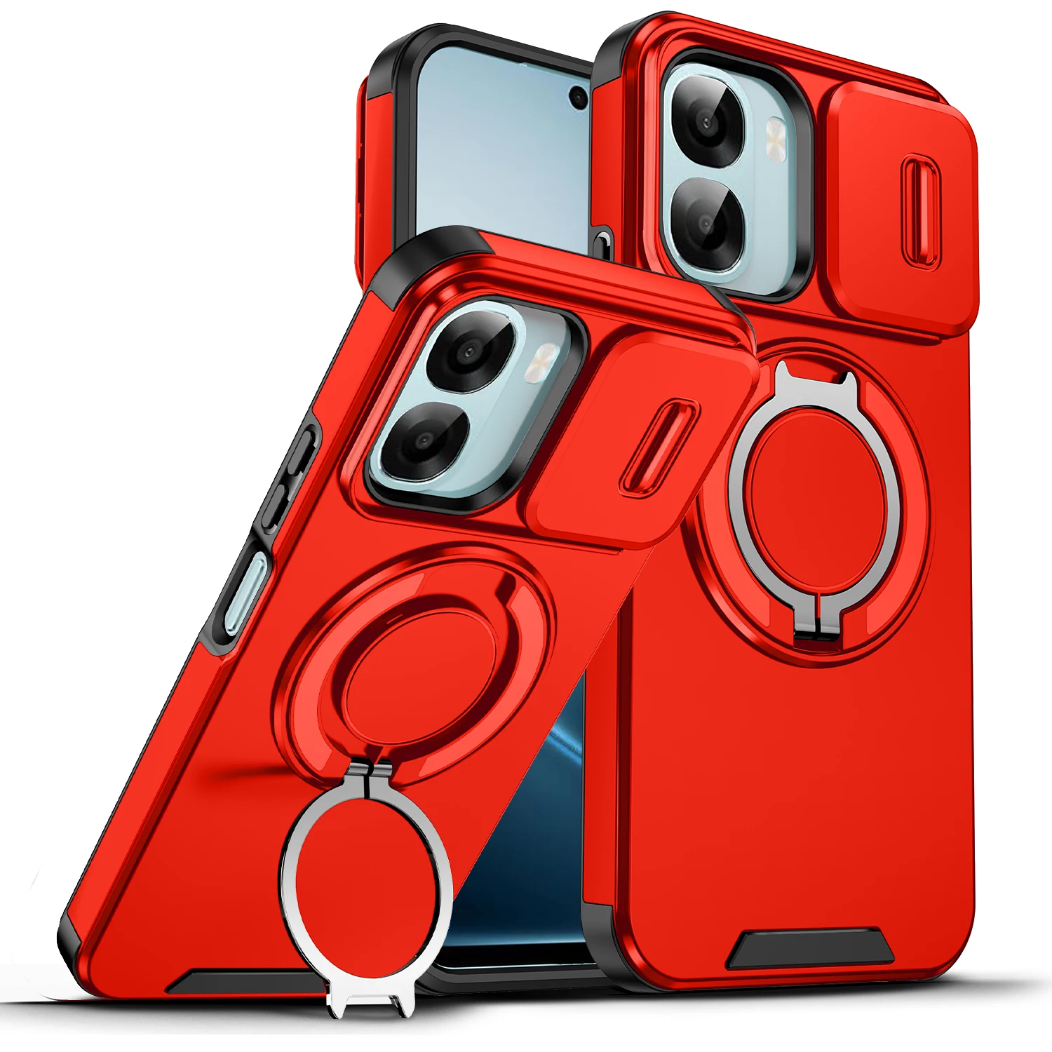 Rugged Armor Magnetic Bracket Slide Camera Protection Phone Case