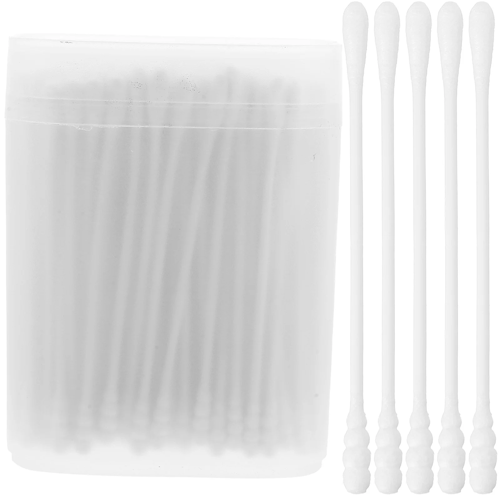 200 Pcs Manicure Cotton Swabs Buds with Different Heads Spherical Safe Baby Care White 3