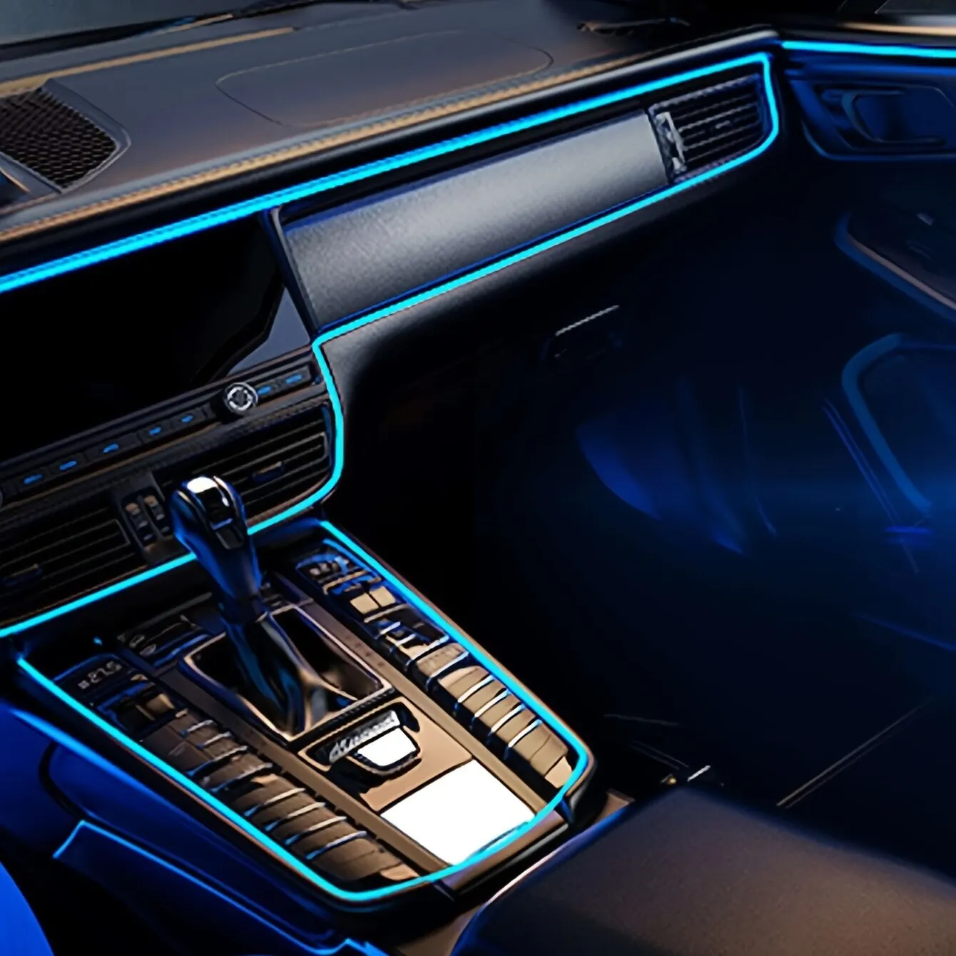 LED Car Interior Ambient Neon Light Strip - Flexible USB-Powered Decoration Lighting