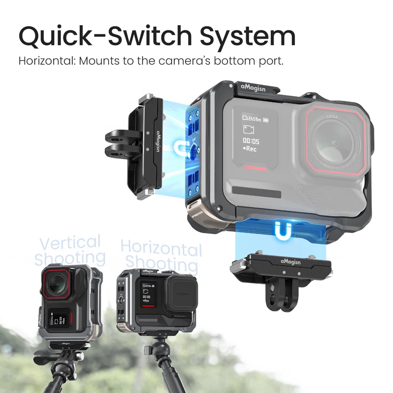 Insta360 ACE PRO 1/2 카메라 렌즈 캡용 금속 토끼 케이지 수평 수직 촬영 퀵 릴리스 보호 프레임 액세서리