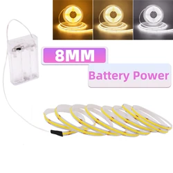 High - Density Flexible LED Strip Lights - Battery Powered, Warm & Cool White, RA90 Quality (Natural White 4000K)