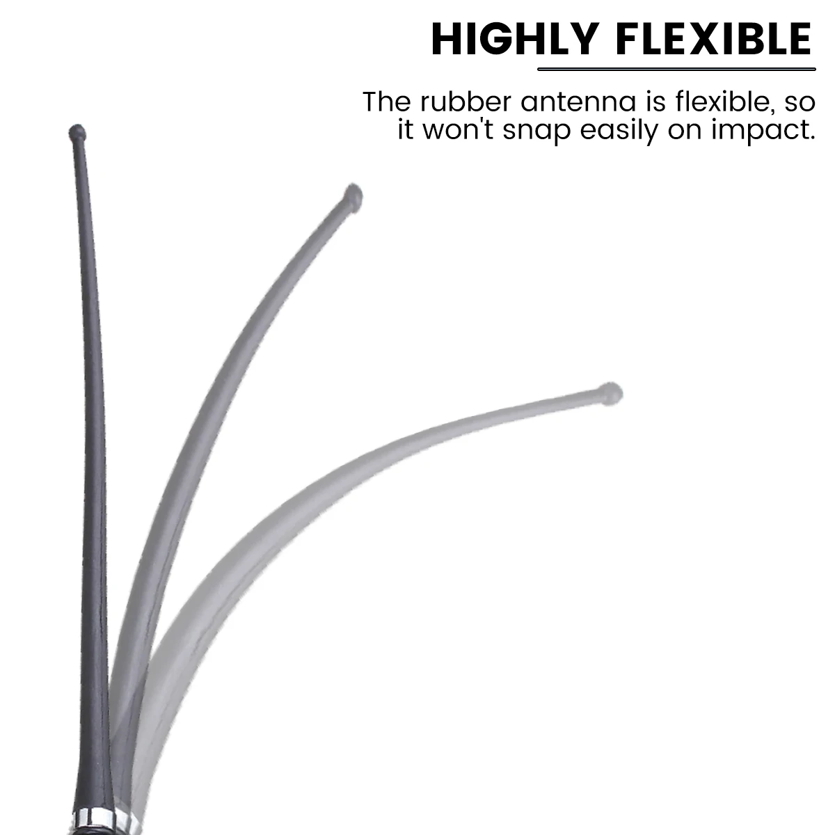 17in Car Roof Radio Antenna Car Radio Aerial AM-FM Rubber Antenna with 180degrees Swivel Base and Cable Roof Mount Signal Aerial