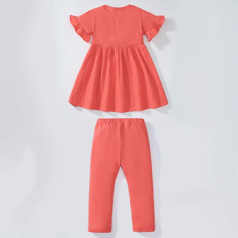 2Pcs/set New Tracksuit Summer Cotton Baby Girls Children's Clothing Sets Cartoon Unicorn Dress Tops+Pants Kids Clothes