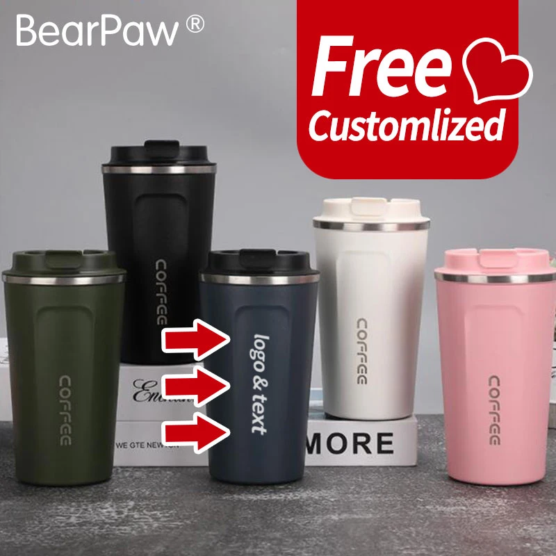 Stainless Steel Thermos Mug, Gym Sport Water Bottle, Travel Thermo Cup, Office Cup, Free Custom Logo, Running, Gym, 380 ml 510ml 1