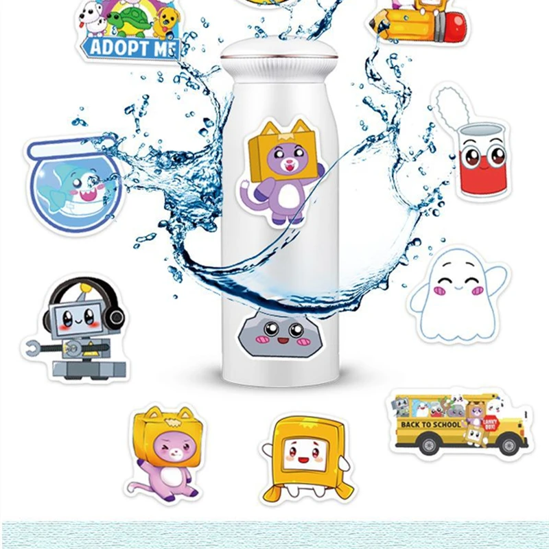 50Pcs Lankybox 낙서 스티커 물병 노트북 전화 자전거 수하물 케이스 스케이트 보드 스티커