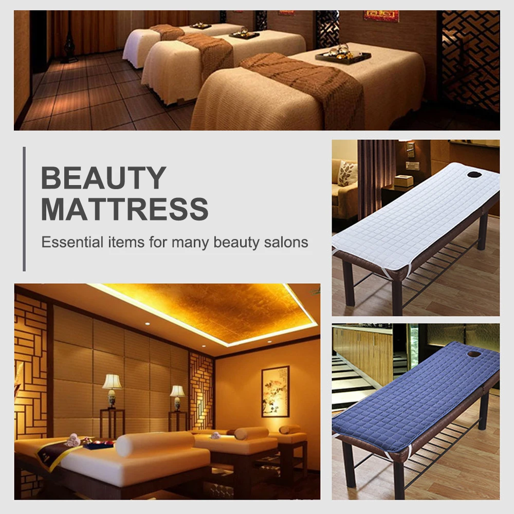 Non-slip Spa Massage Bed Table Sheet Beauty Massage Bed Mattress With Face Breath Hole Salon Mattress Sheet 3 Sizes