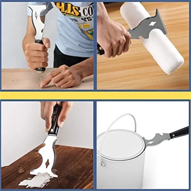 Stainless Steel Paint Putty Scraper 9 in 1 Tool Spackle Knife Caulk Removal Tool Painters for Wood Wallpaper Scraper