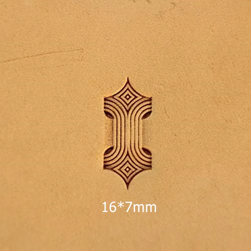 304 Stainless Steel 3D Geometric Leather Stamp Tool Multi-Function Embossing Punch Veg-Tanned Leather DIY 16x7mm