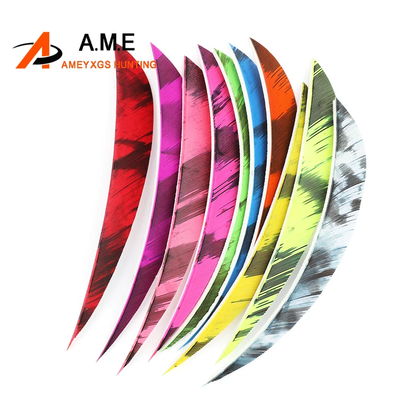 5" Fletching 50/100pcs Turkey Feather Right Wing 10 Color Natural Arrow