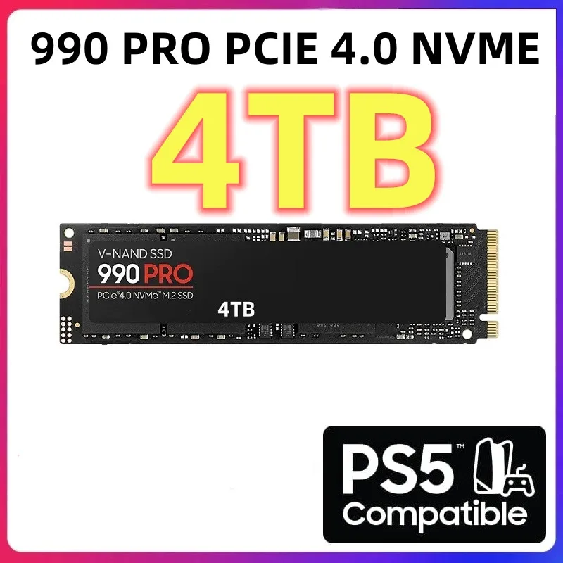 

Original Brand 990PRO 1TB 2TB 4TB SSD M2 2280 PCIe 4.0 NVME Read 10000MB/S Solid State Hard Disk for Game Console/laptop/PC/PS5