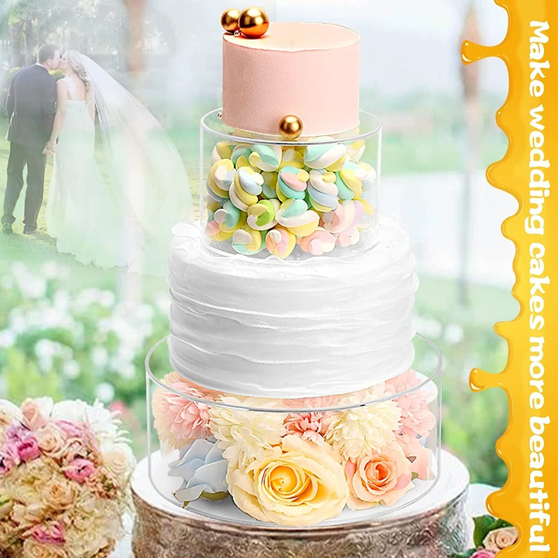 Cake Stand Acrylic Cake Display Board Round Edge Smoother Scraper Tray DIY Refillable Base Clear Tools 1PC