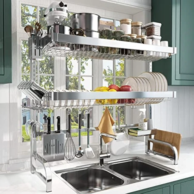 Stainless Steel over the Sink Dish Rack