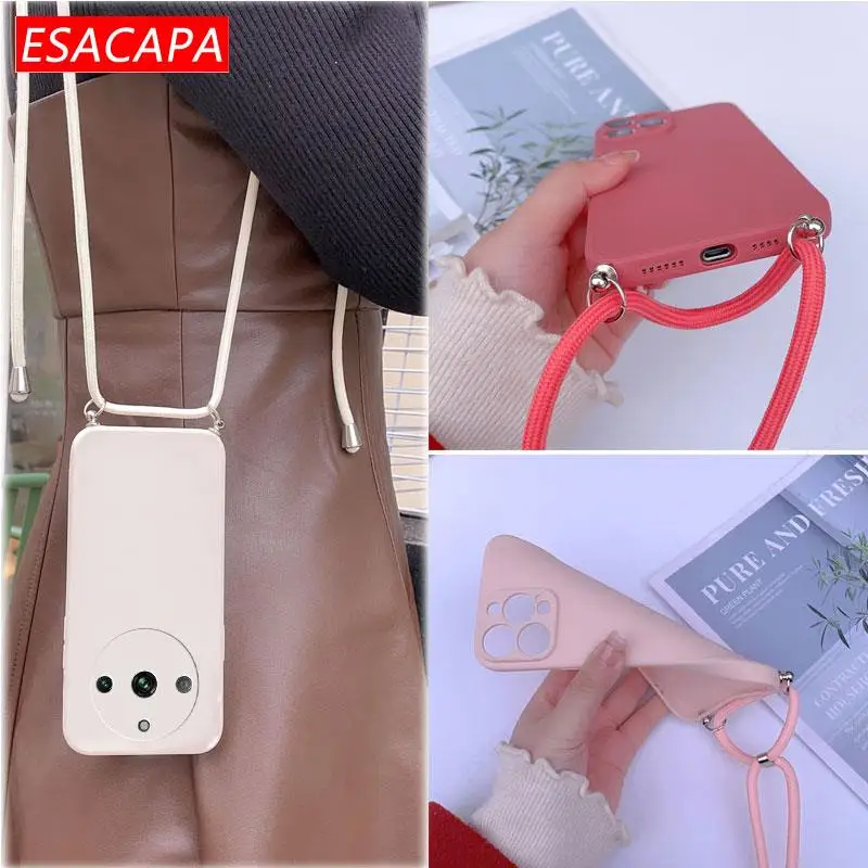 Crossbody Lanyard Silicone Phone Case with Strap and Shockproof Design