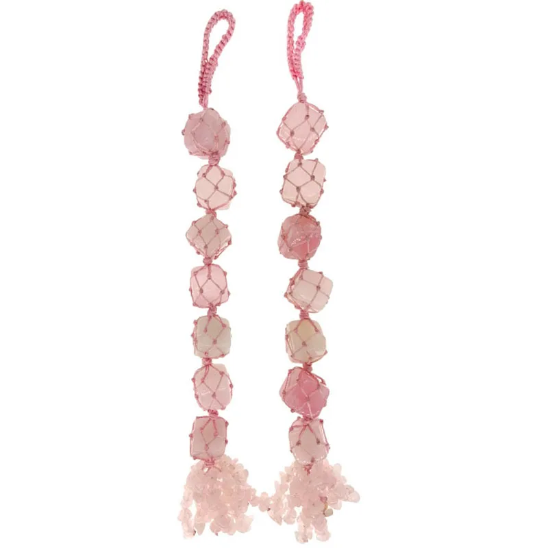 

Natural Stone Irregular Car Hanging Decoration Healing Reiki Tumbled Gem Stones Tassel Home Wall Window Decor