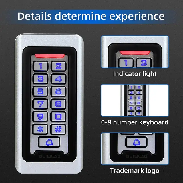 RETEKESS T-AC03 Rfid Door Access Control System IP68 Waterproof  Keypad Proximity Card Standalone With 2000 Users 5