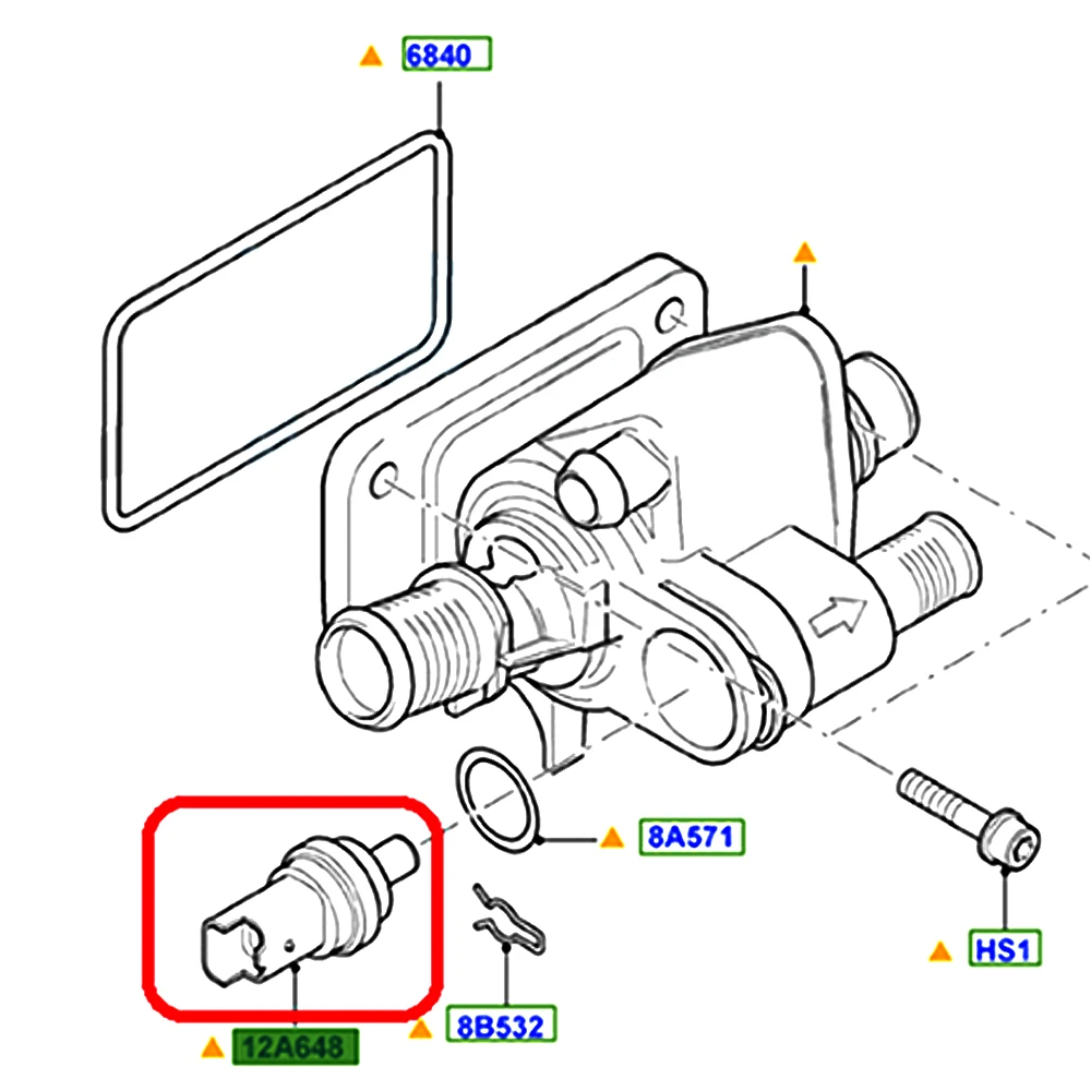 Commutateur De Capteur De Température D'eau De Refroidissement, 9655414180 De Remplacement Pour 107 206 207 307 308 406 407 508 Capteur De Température Du Liquide De
