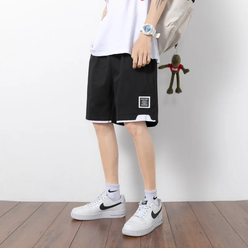 

Men's Summer Cotton Casual Pants 2024 Men Fashion Loose Sweat Pants Men Jogging Straight Leg Pants Versatile Harajuku Shorts