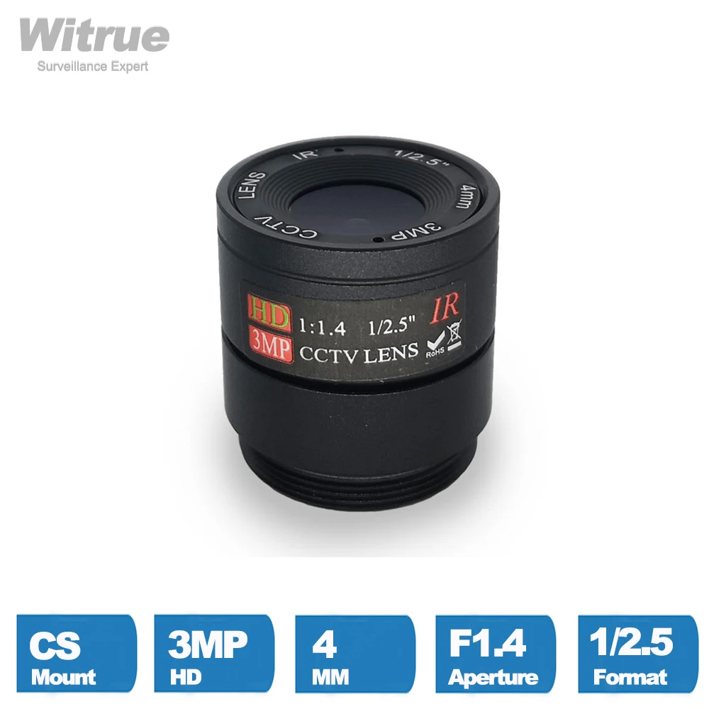 Witrue CS Mount CCTV Lens HD 3Megapixel 4MM F1.4  1/2.5