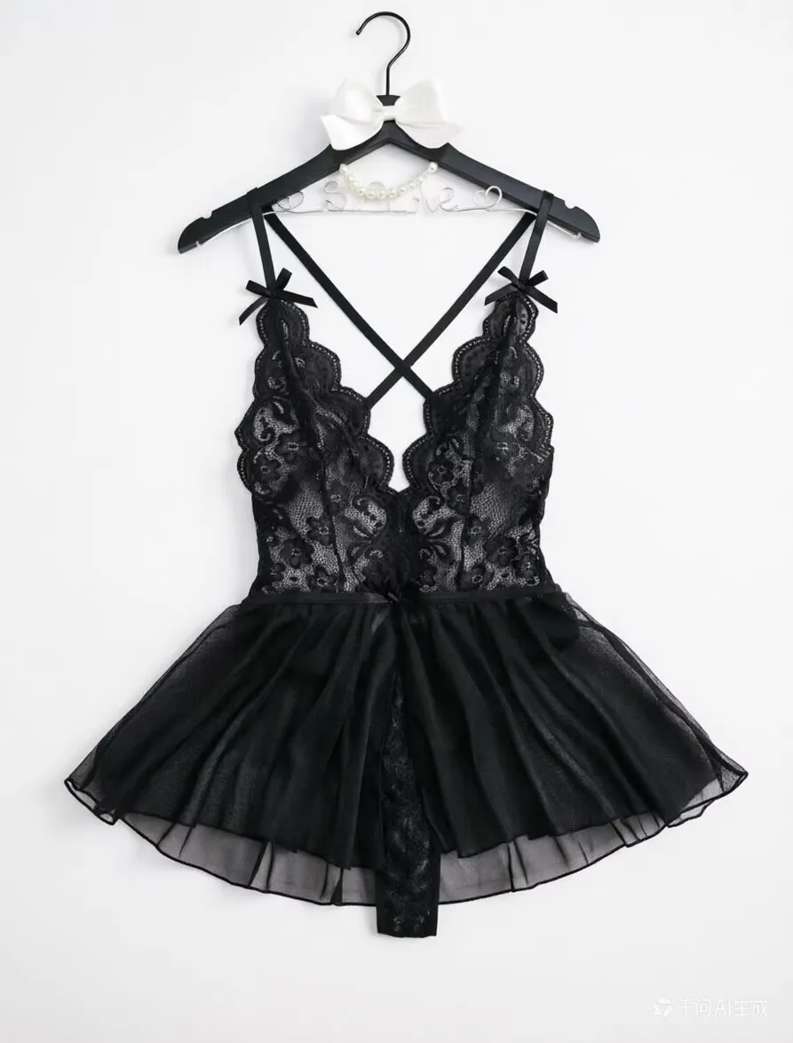 Elegant Lace Lingerie Set with Push-Up Bra and Sheer Bodysuit