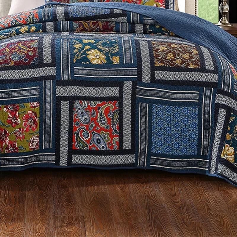 Set di biancheria da letto in cotone 100% serigrafato con Design indiano con fed