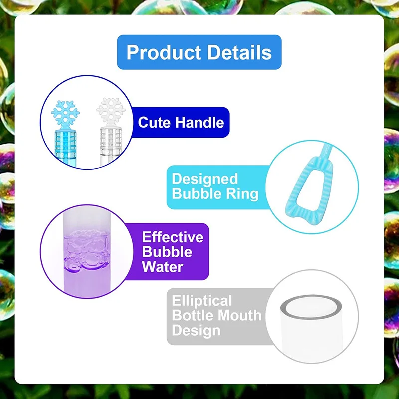10/20 Stück Weihnachts-Mini-Schneeflocken-Seifenblasenstäbe ohne Blasen für Weihnachten, Winter, Ostern, Geschenkkörbe und Goodie Bags – Detail 5