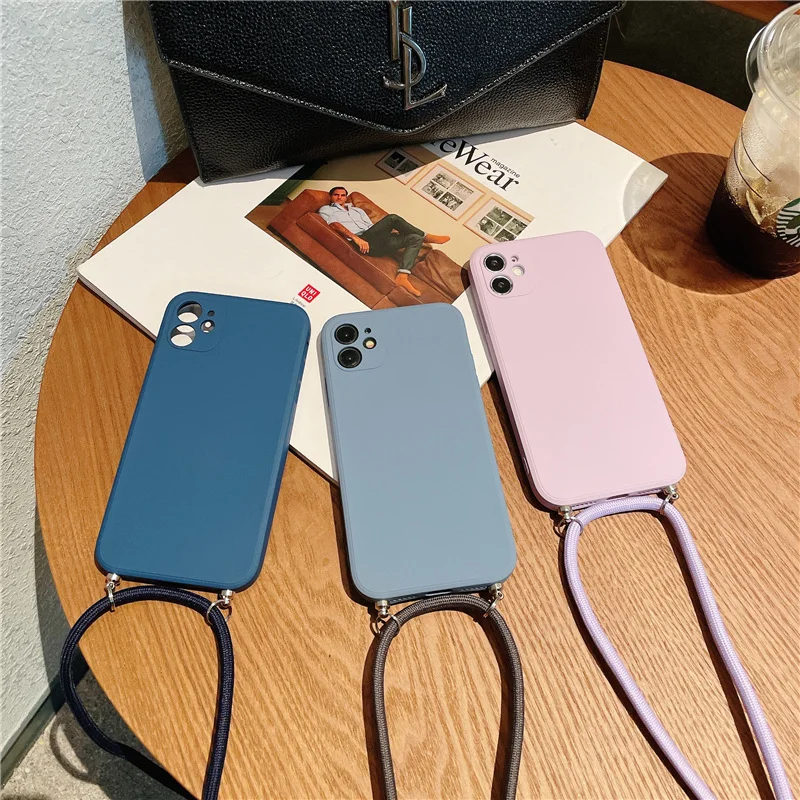 Silicone Crossbody Necklace Strap Lanyard Phone Case