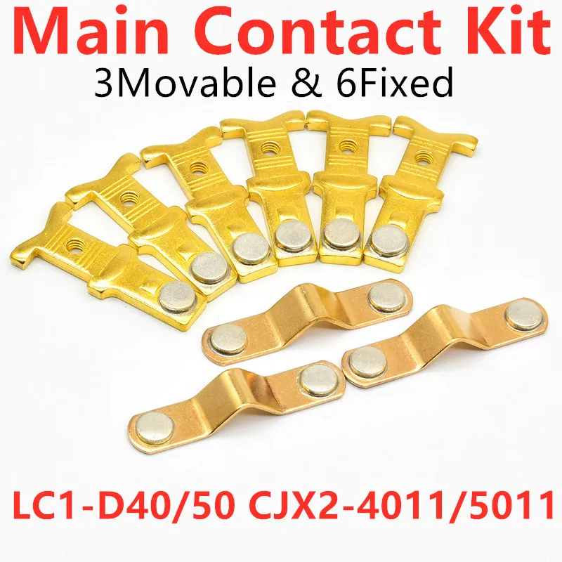 Kit de Contato Principal para Interruptor Contator Lc1d50 Lc1d40 Cjx24011 Cjx25011 em Movimento e Contatos Fixos Contator Kit Substituição