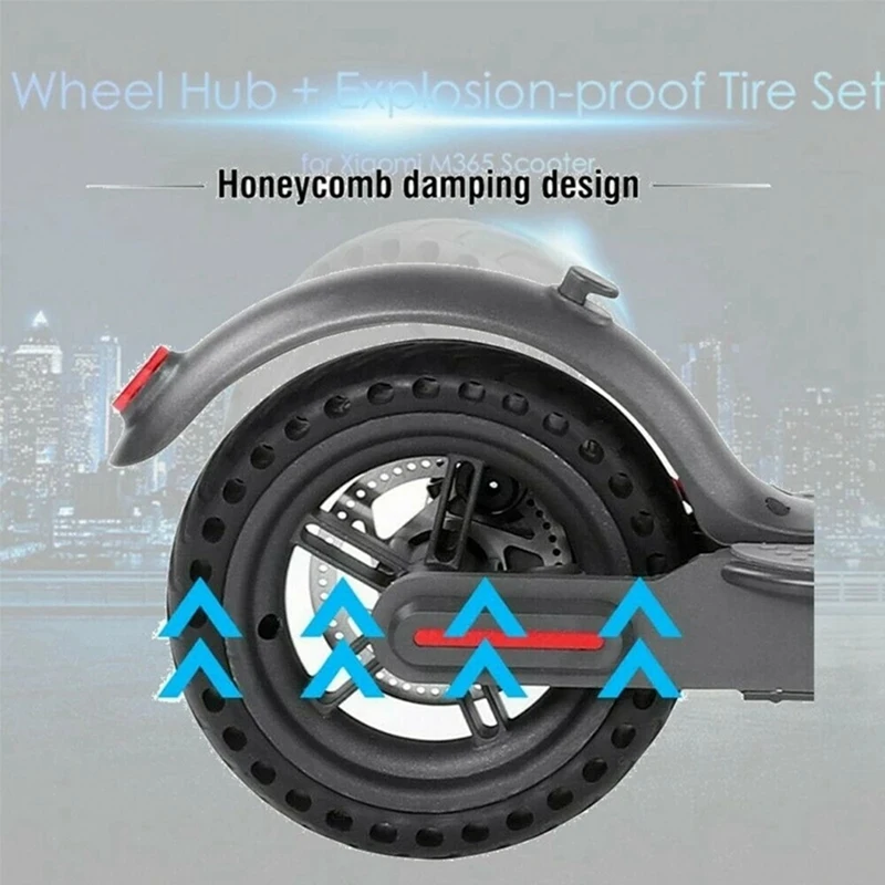 

Electric Scooter 8.5 Inch Honeycomb Rear Wheel Tire Aluminum Alloy Explosion-Proof Tire 120Mm Brake Disk For Xiaomi PRO