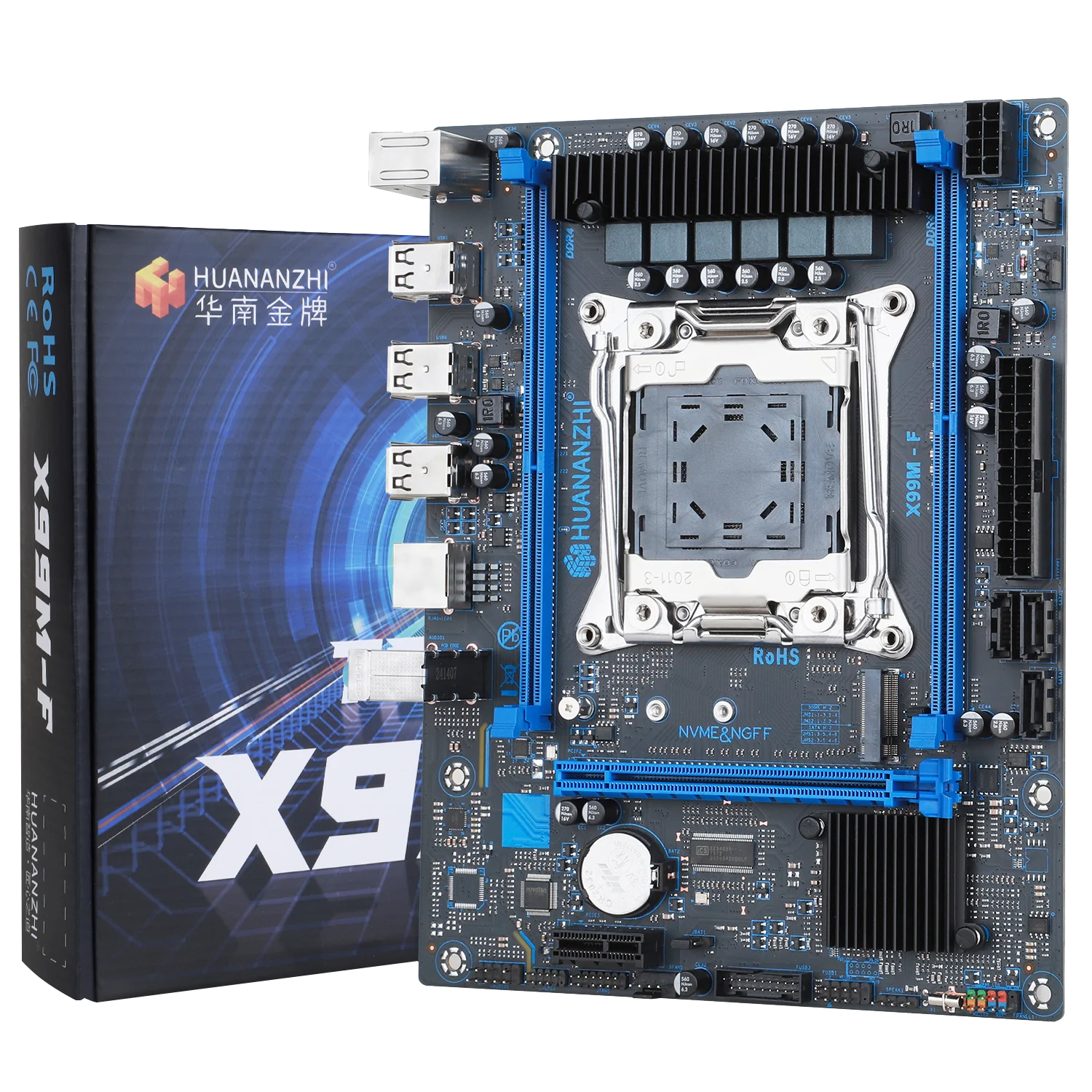 HUANANZHI X99 M F LGA 2011-3 XEON X99 마더보드 E5 2620 V3 키트는 DDR4 RECC NON-ECC 메모리 NVME를 지원합니다