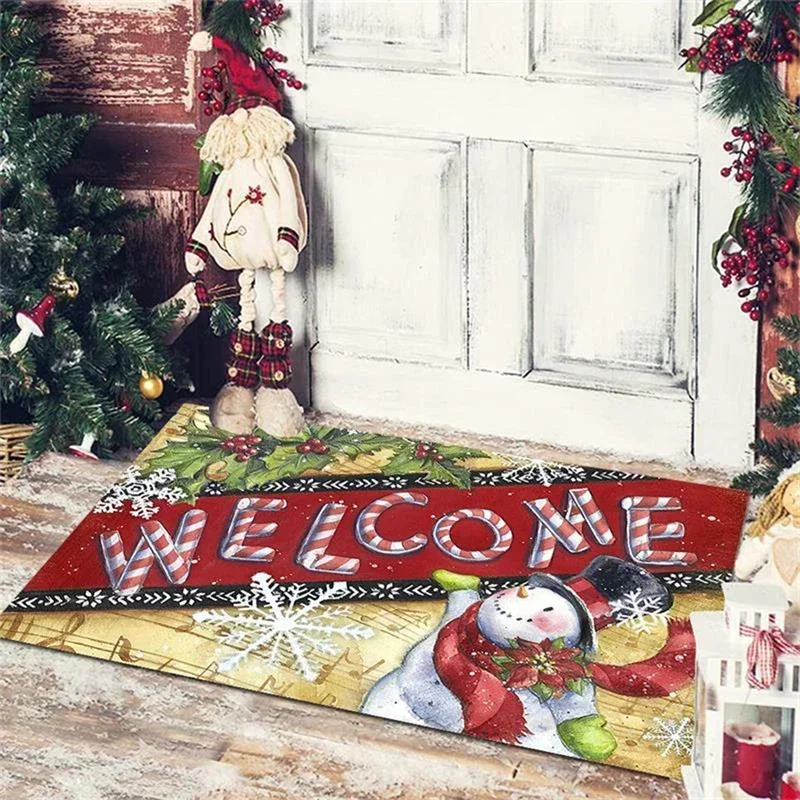 

22 Styles Christmas Entrance Doormat Floor Mat Kitchen Bathroom Foot Mat Anti Slip Carpet Christmas Decorations 2023 Outdoor Rug