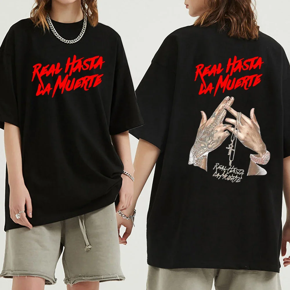 Cool Rapper Anuel AA Men Women T Shirt Oversized Casual Cotton Hip Hop Short Sleeve Graphic T-Shirt Streetwear Men Tee Shirt