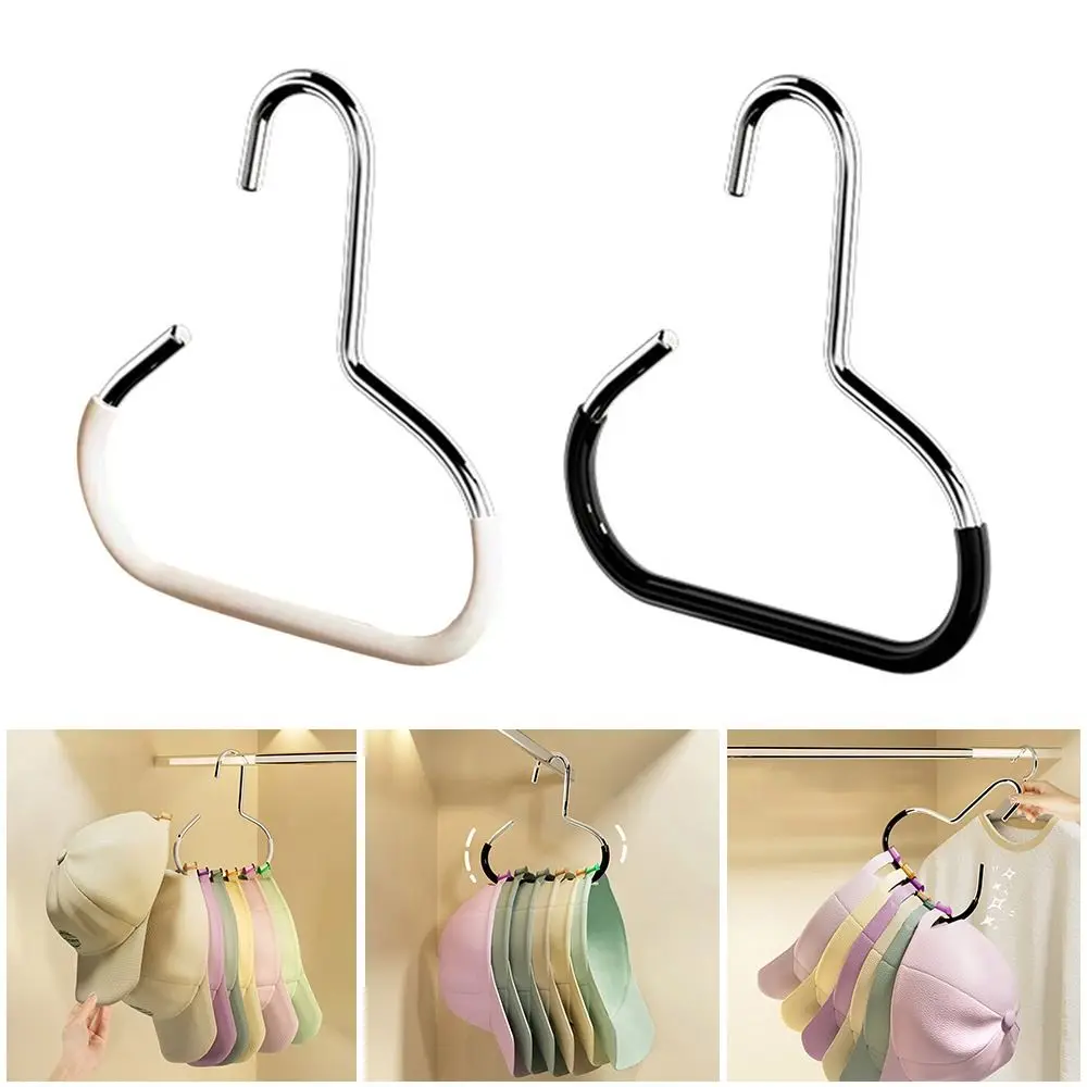 Durable Circle Ring Hat Hanger Non-marking Non-slip Hat Storage Hook Scarf Towel Tie Hanging Rack 2