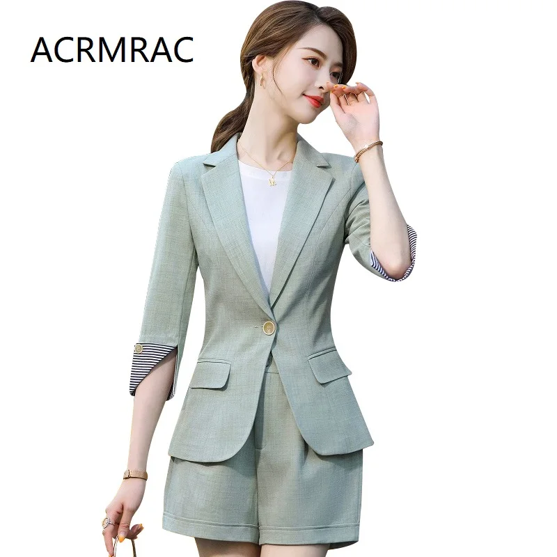 Women Suits Jacket Shorts Formal Women Pants Suits Woman Set Suits 9832