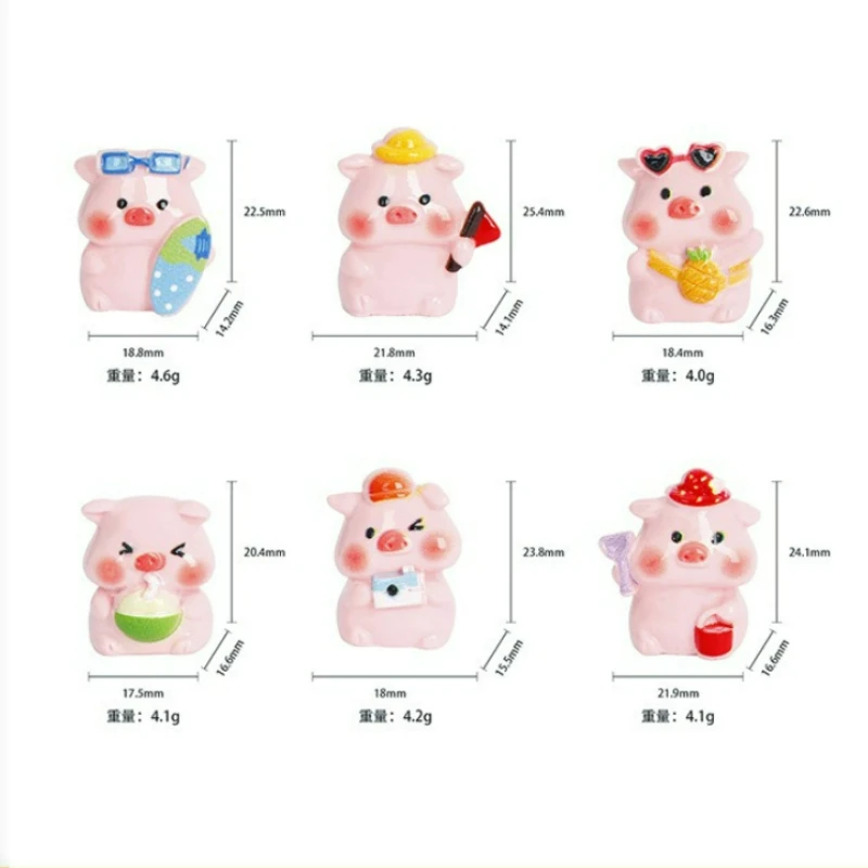 Charming Pink Pig Resin Figurines - Kawaii Miniature Home & Garden Decor Ornaments
