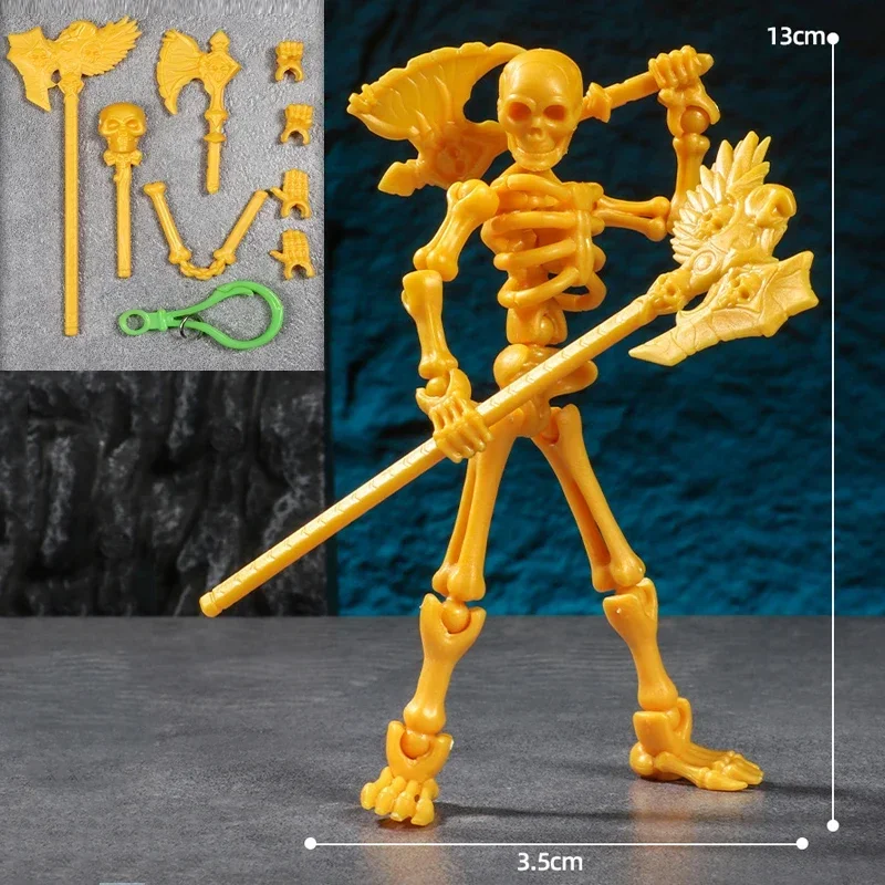 Three-Dimensional Skull Model Assembly Toys Multi-Articulable Skull and Bone Puppet Decoration Action Figures Anime Gifts Games