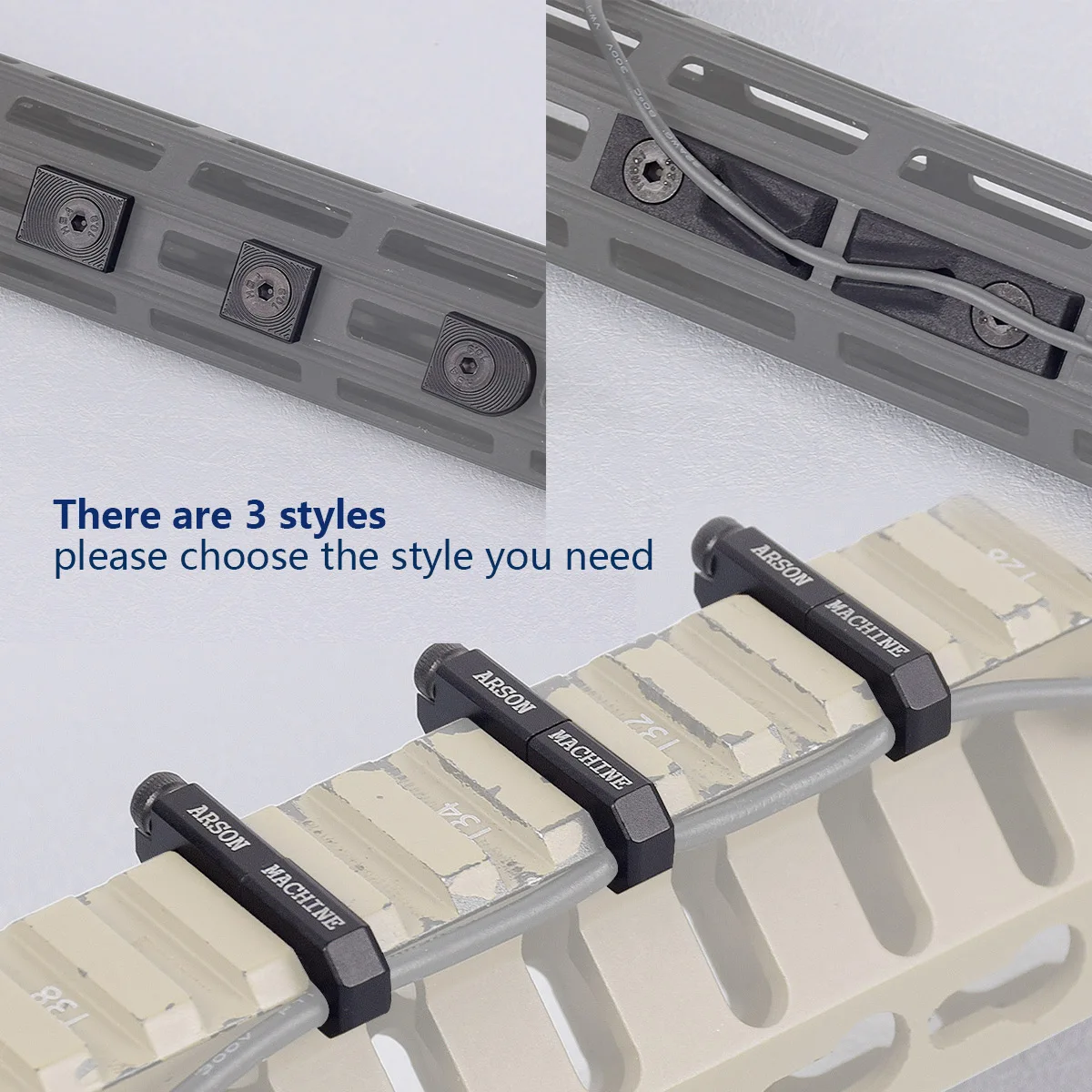 CNC Picatinny Wire Guide System Cable Management for Arson Machine Tacatical Weapon Scout Light