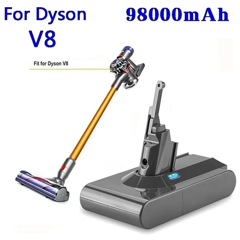 Batteria Di Ricambio Dyson V8 21.6V 98000Mah Per Dyson V8 Aspirapolvere Portatile Senza Cavo Assoluto Batteria Dyson V8
