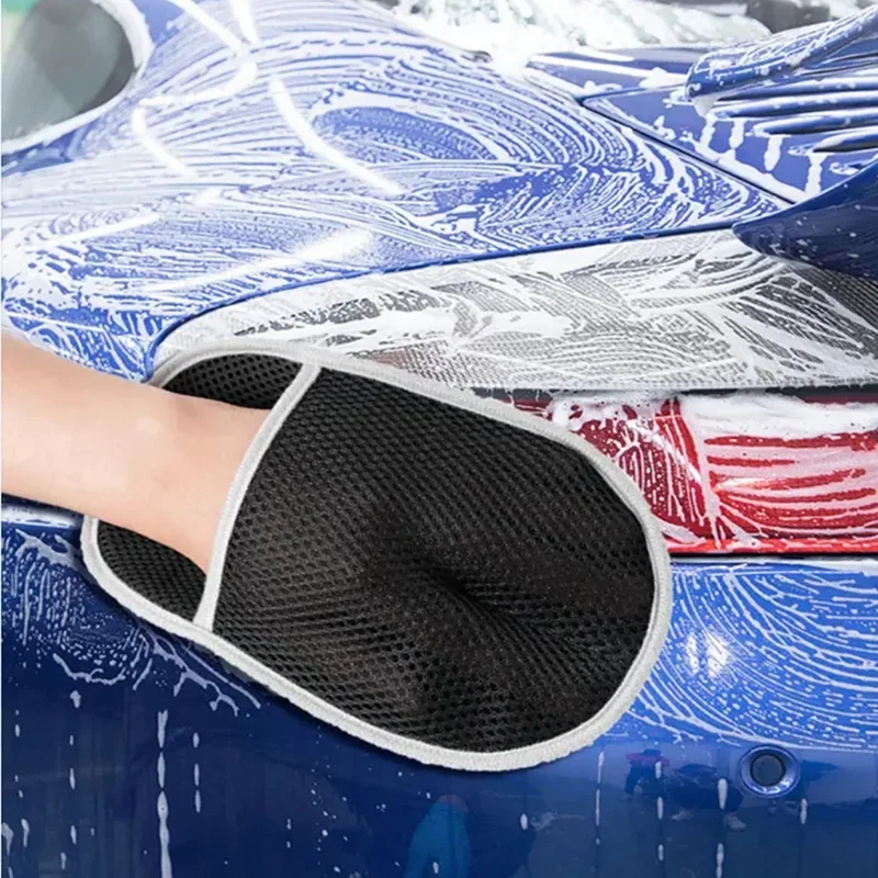 Ultrafine Fiber Chenille Car Wash Gloves Soft Polishing Glove Washable Thick Car Detailing Cleaning Gloves Washing Supplies Tool