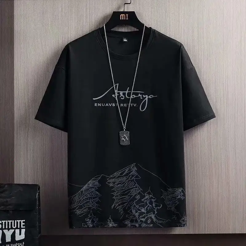 2022 new printed men's T-shirt hip-hop short-sleeved O-neck summer Japanese men's casual T-shirt fashion shorts suit mens sweatsuits sets